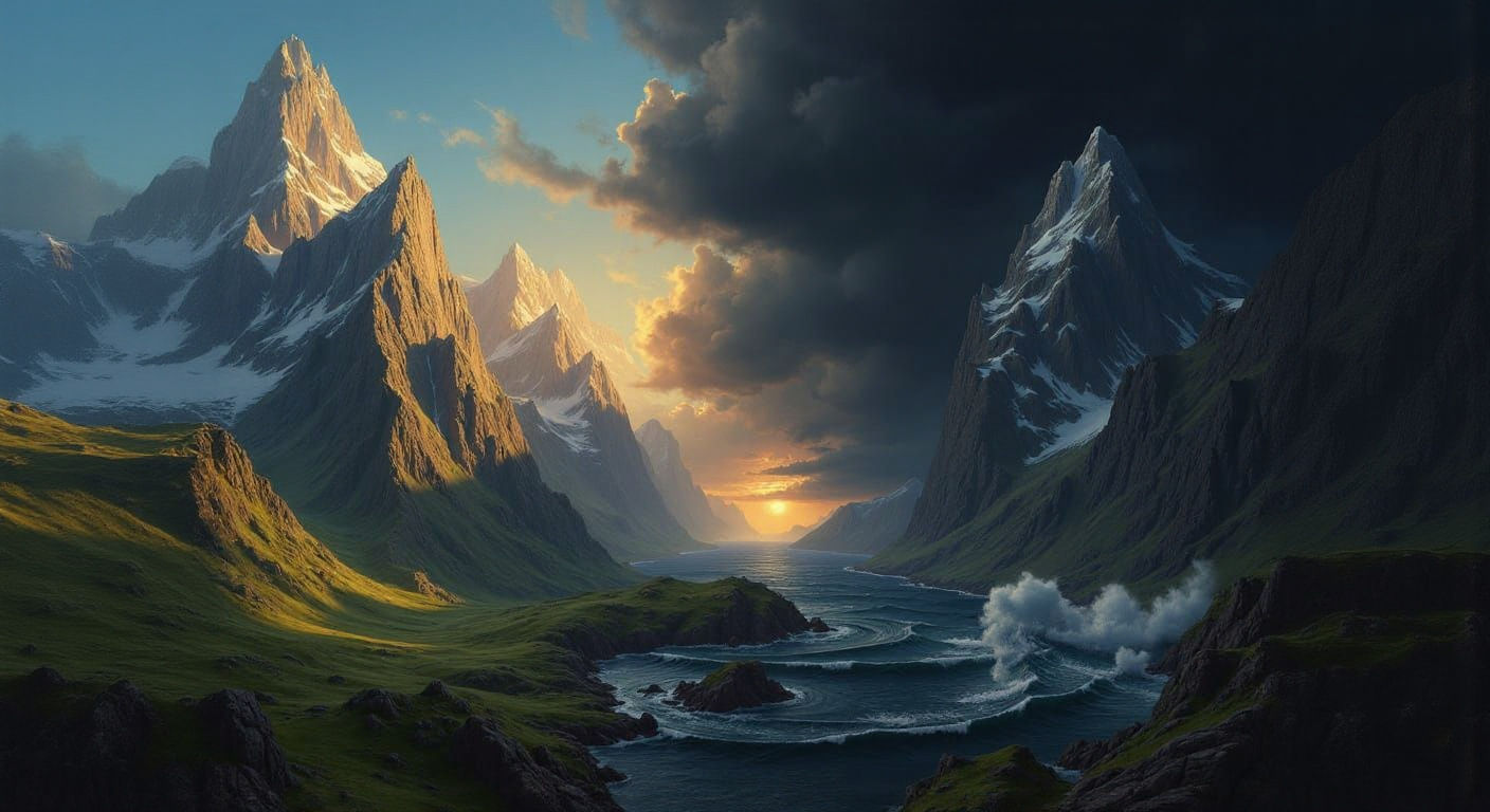 Epic Cinematic Landscape: Two Worlds Collide