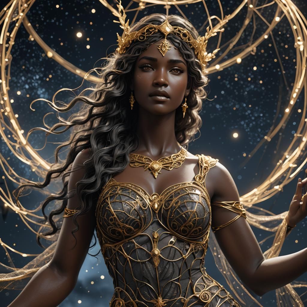 Wire Mesh Aphrodite in Starry Night