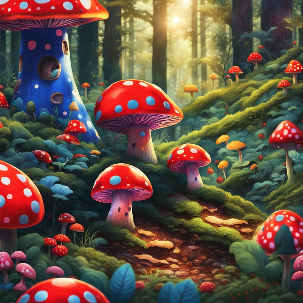 Fantasy Forest Ladybug, Kusama-Inspired Concept Art