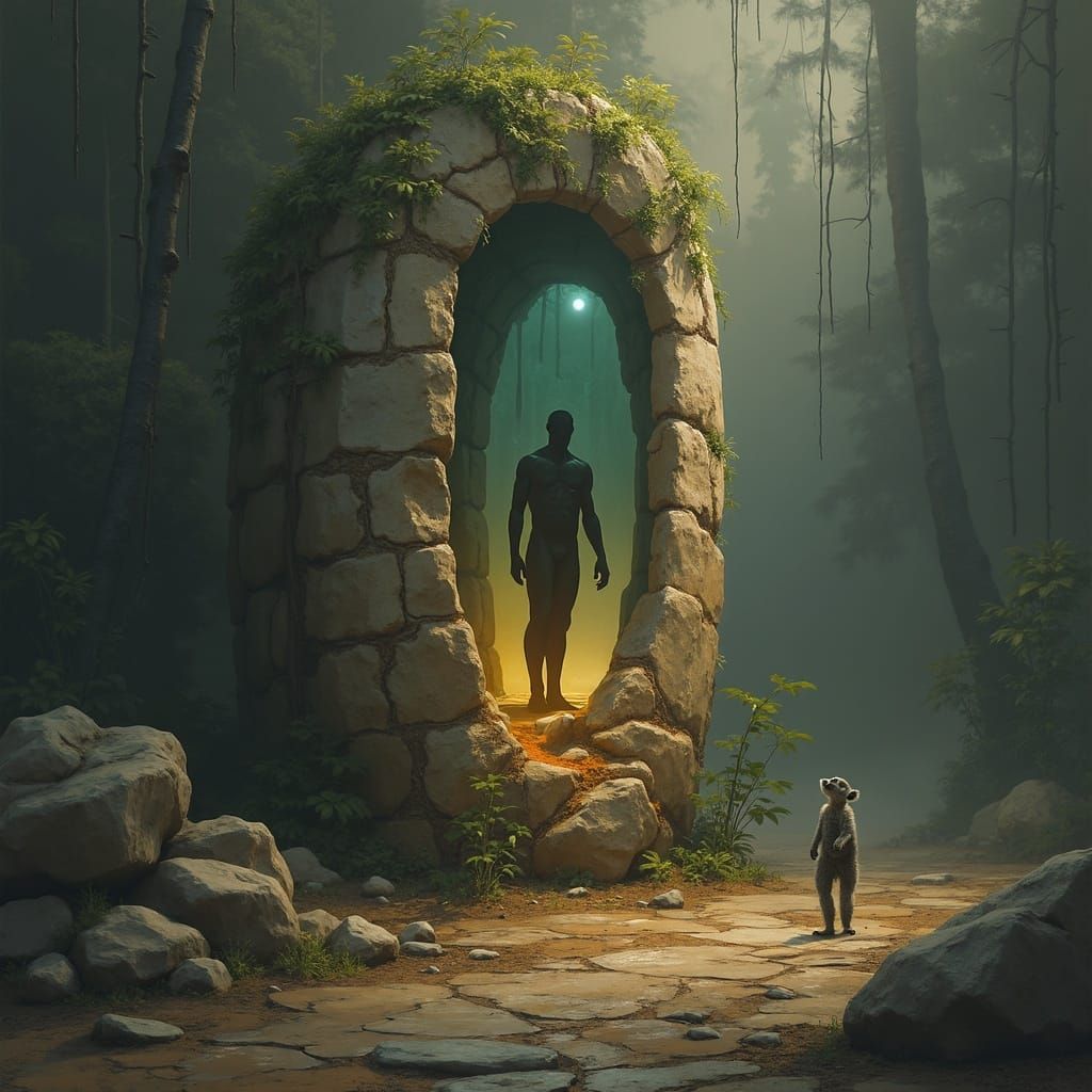 Surreal Fossil Structure with Inner Worlds and Lemur Scienti...