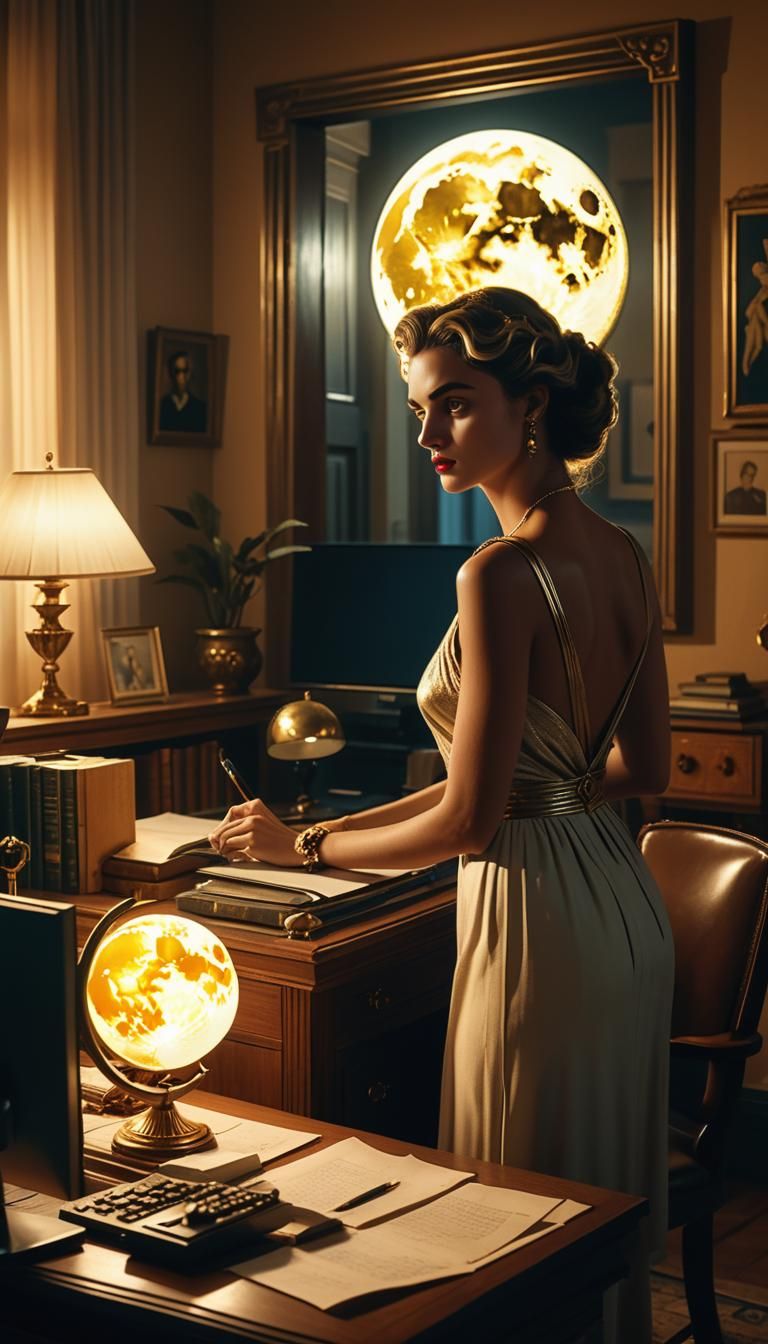 Diana Appears in Apartment, Surreal Film Noir