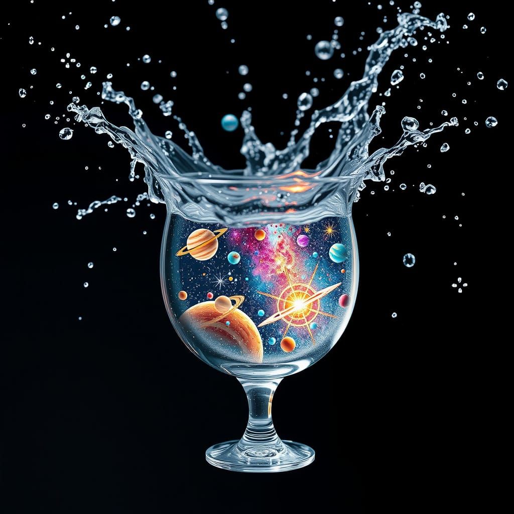 Triple Bold Water Font Toast in Crystal Glass with Shatterin...