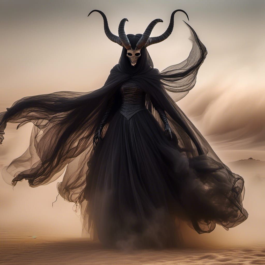 Lilith Queen Rides Monster Through Desert Sandstorm