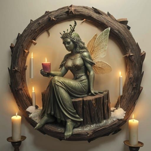 Winter Wonderland Fairy Bas-Relief