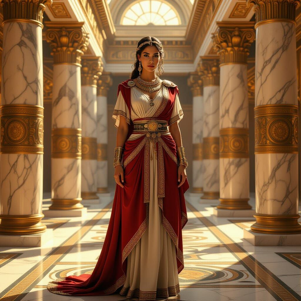 Roman Princess in Ancient Temple: Matte Painting