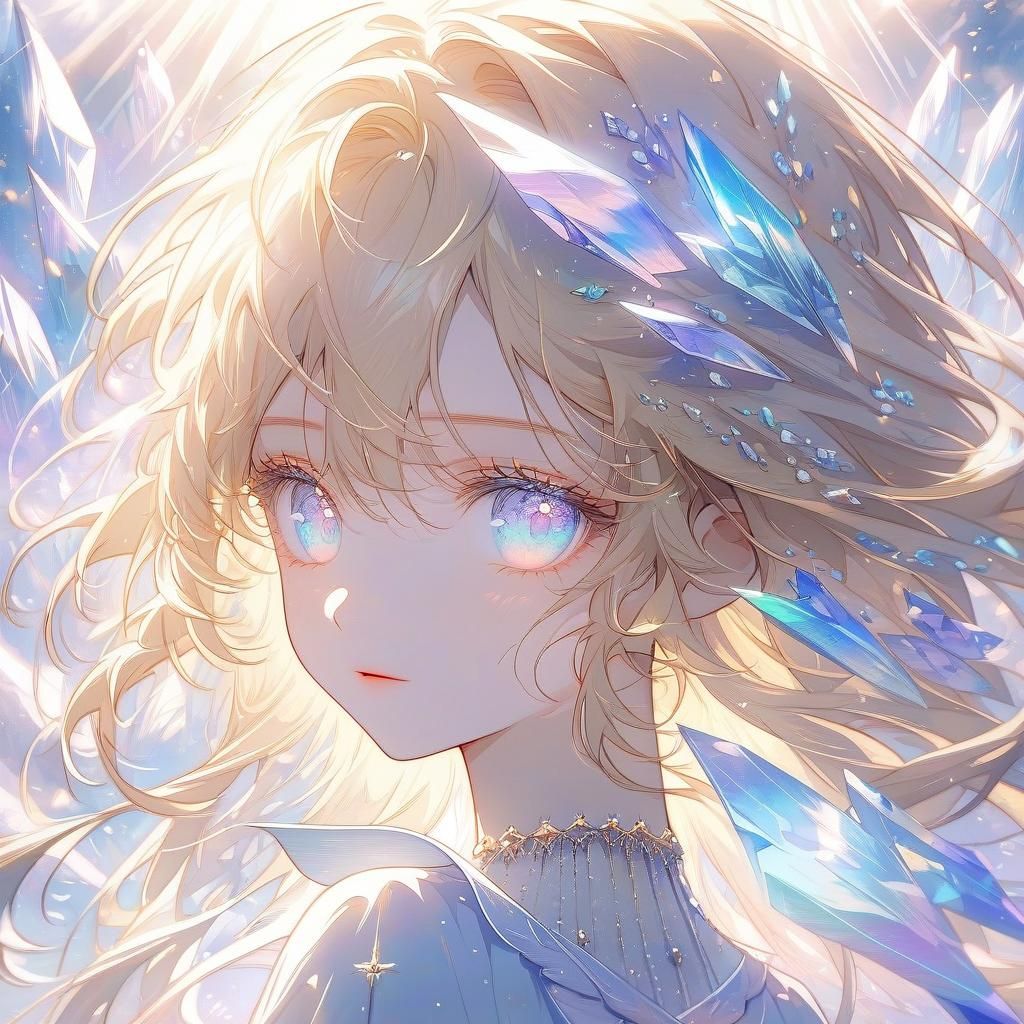 Anime Angel Portrait with Crystal Eyes