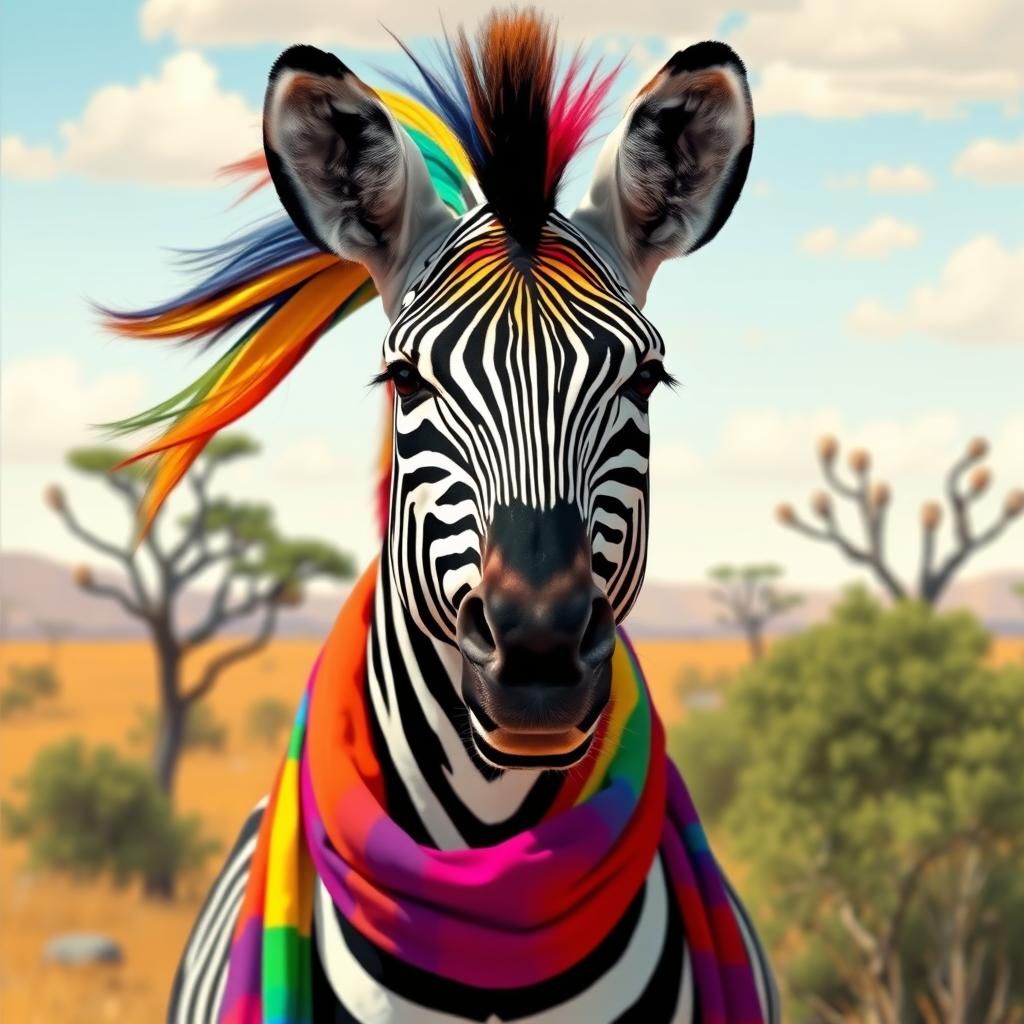 Rainbow Zebra Pride: Bold Colors on the Savannah