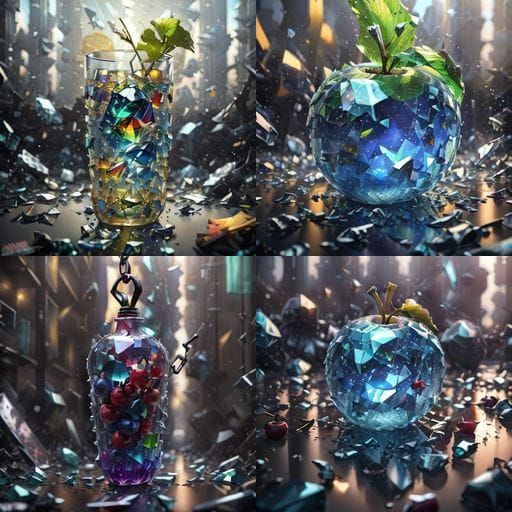 Vibrant Glass Cherry in Street Art Style