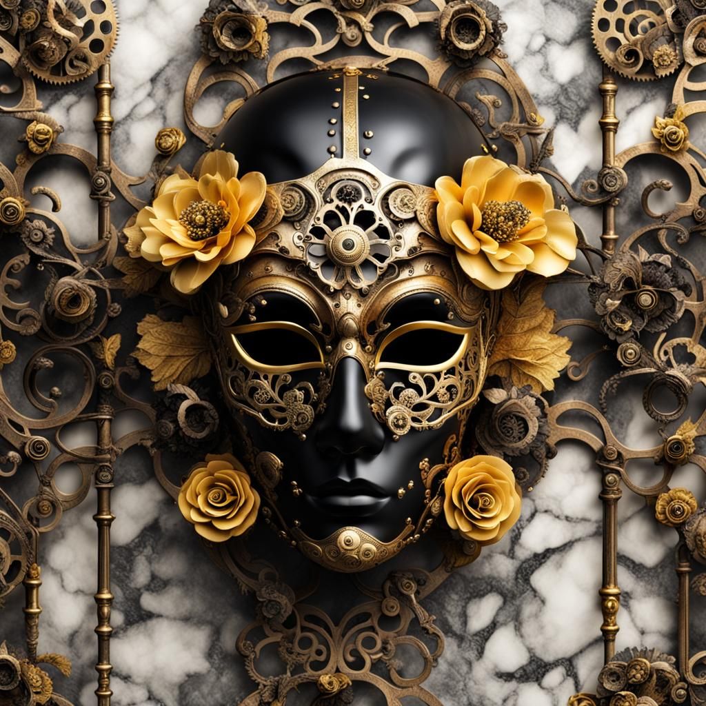 Creepy Venice Mask with Steampunk Engine