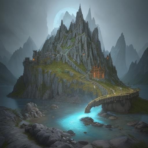 Fantasy World Map for RPG in Deep Color