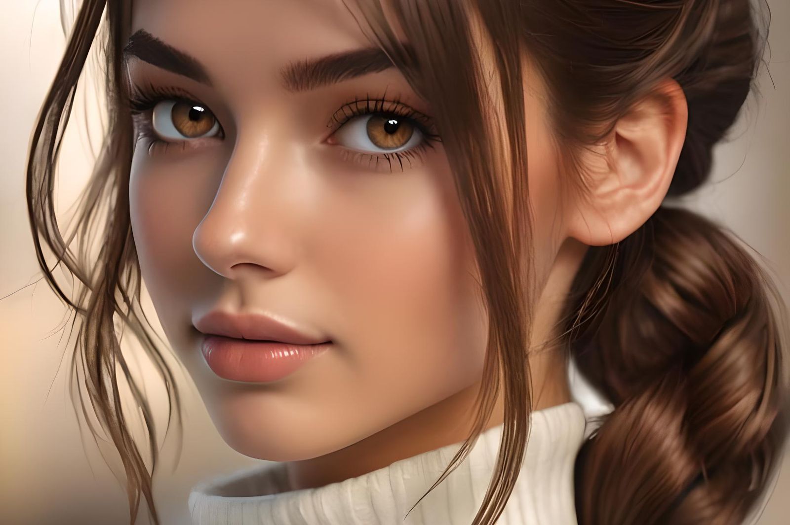 brown hair brown eye beauty