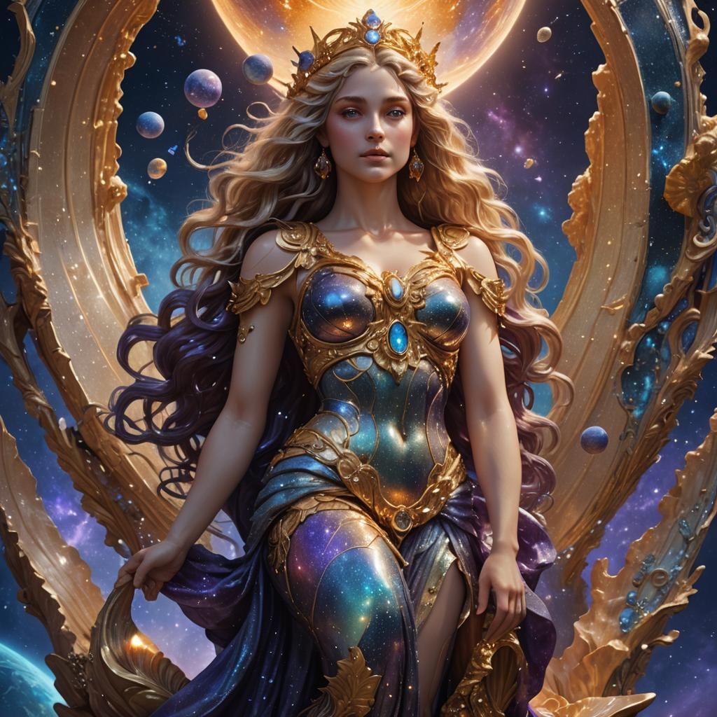 Aphrodite on Shell Pedestal: Fantasy Concept Art