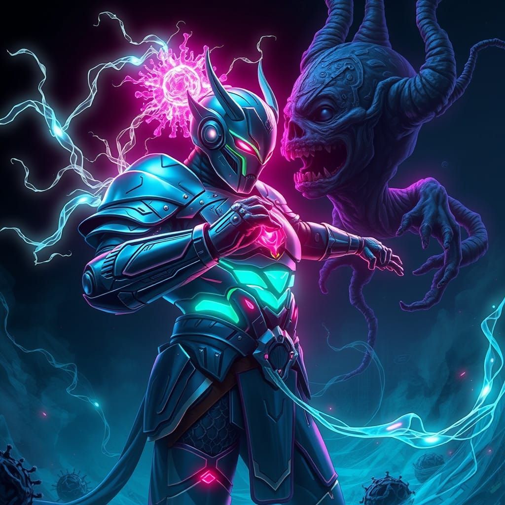 Powerful Warrior Defends Body Against Dark Sickness