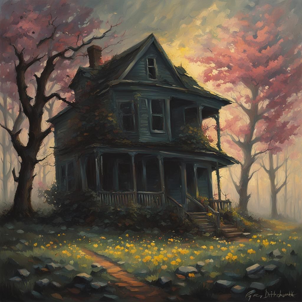 Sinister Glimpse of Spring: A Dark Fantasy Art