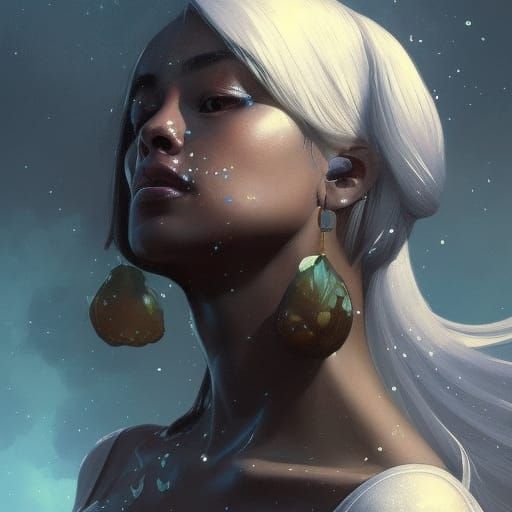 Detailed Moon Face Portrait in Hyperrealistic Style