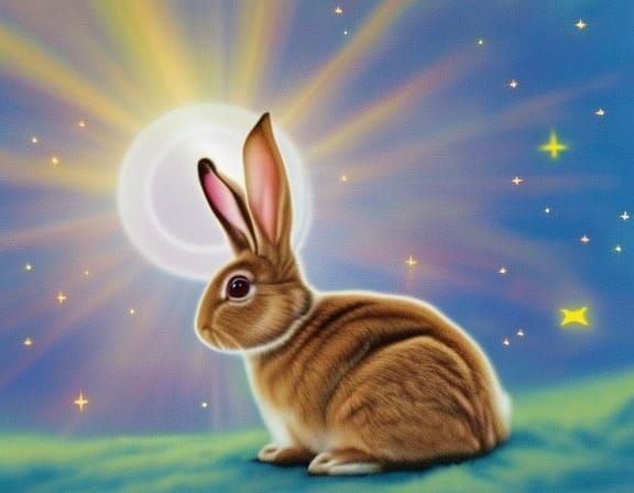 Rabbit Among Stars in Divine Light