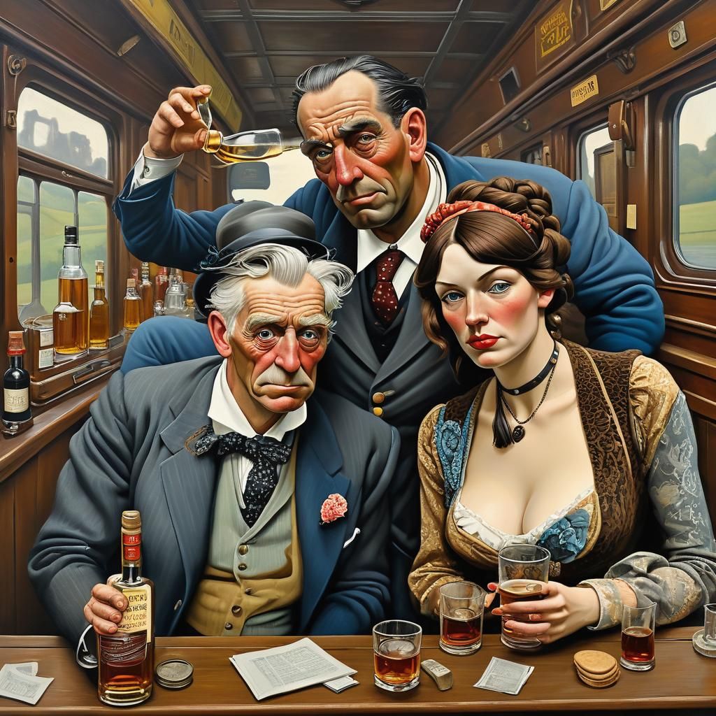 Gaudy Impasto Scene with Intricate Details