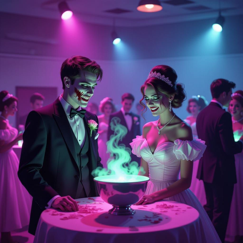Zombie Prom Night in Retro Gymnasium