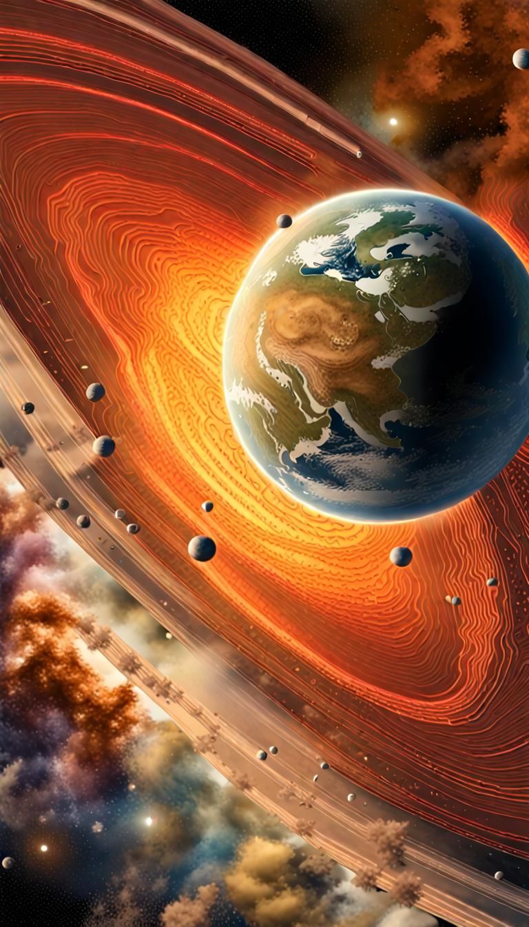 Planetary Accretion as a Living System: Digital Illustration