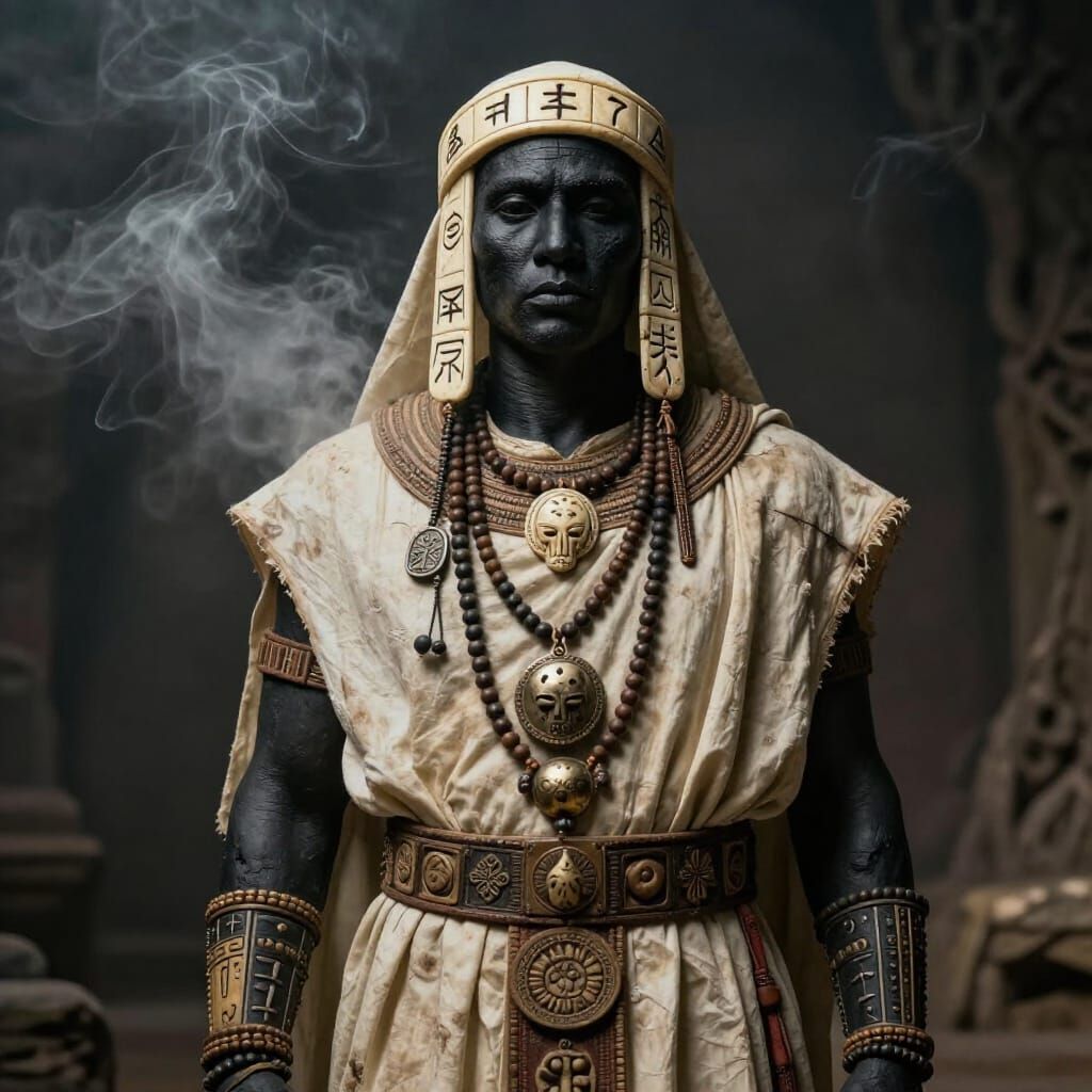 Voodoo Priest in Dark Fantasy Matte Painting Style