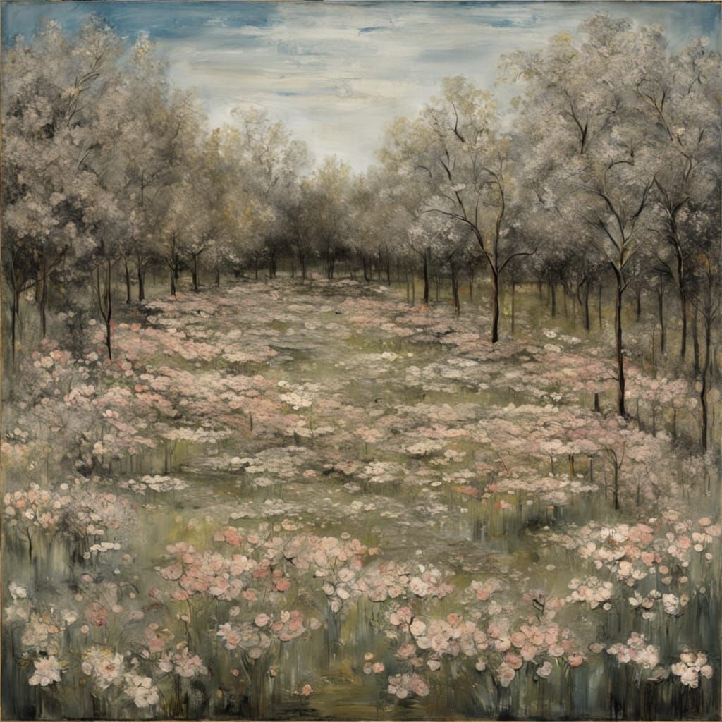 Abstract Expressionist Garden Landscape