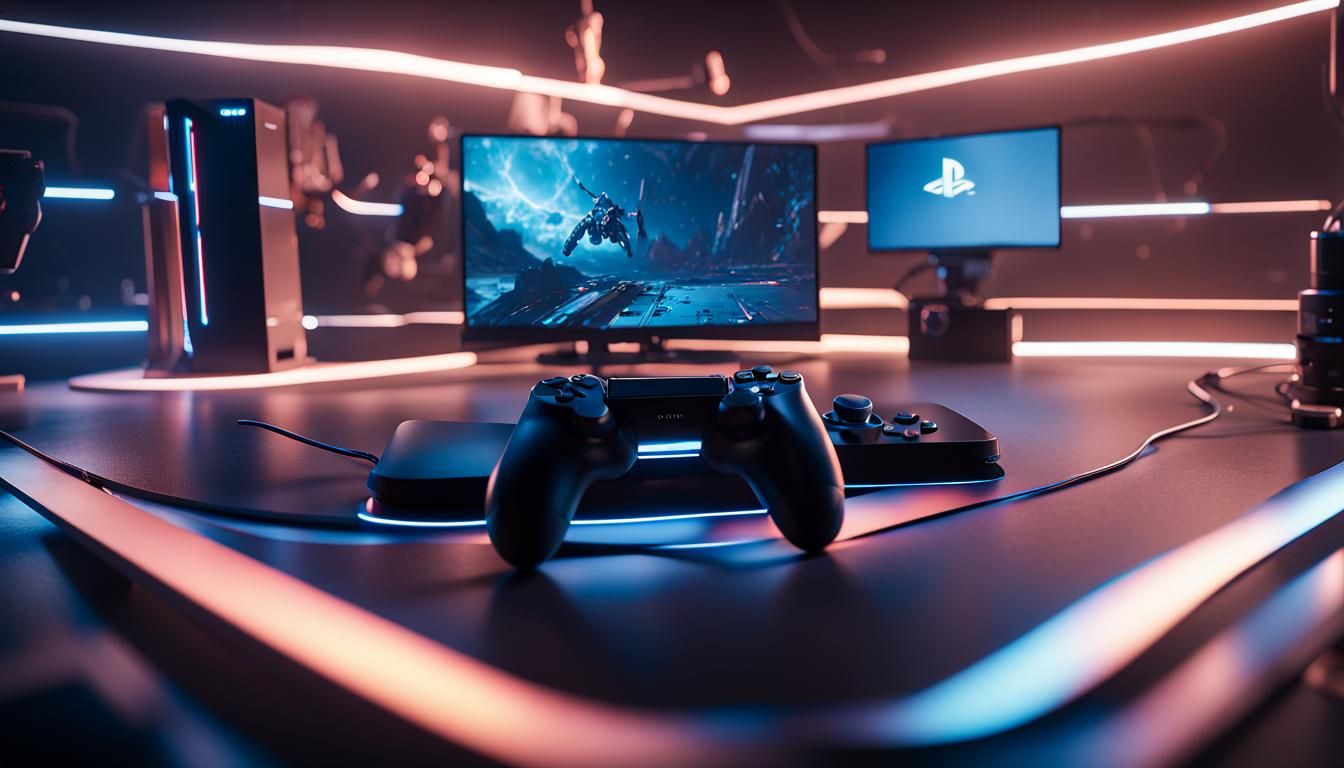 Futuristic PlayStation X Gaming Setup in 8K