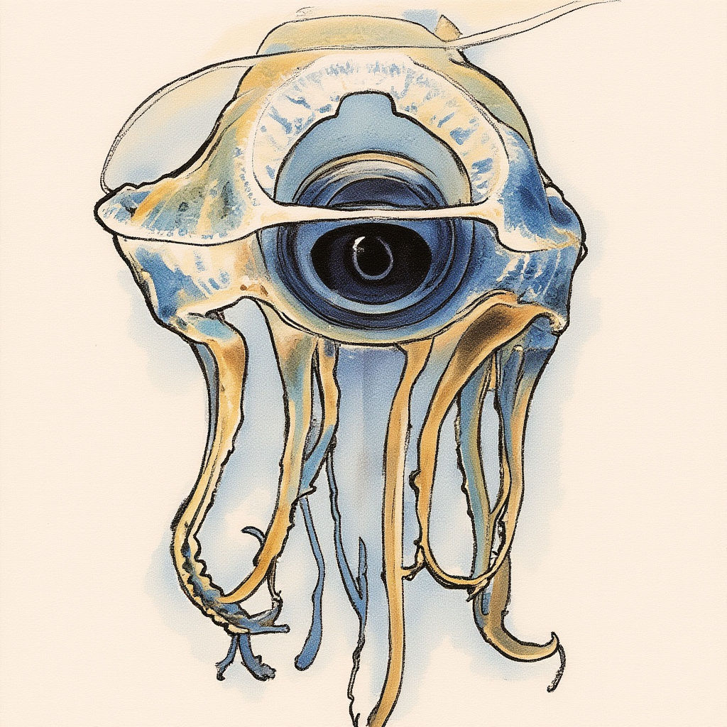 Brutalist Parasite Squid: A Close-Up Portrait