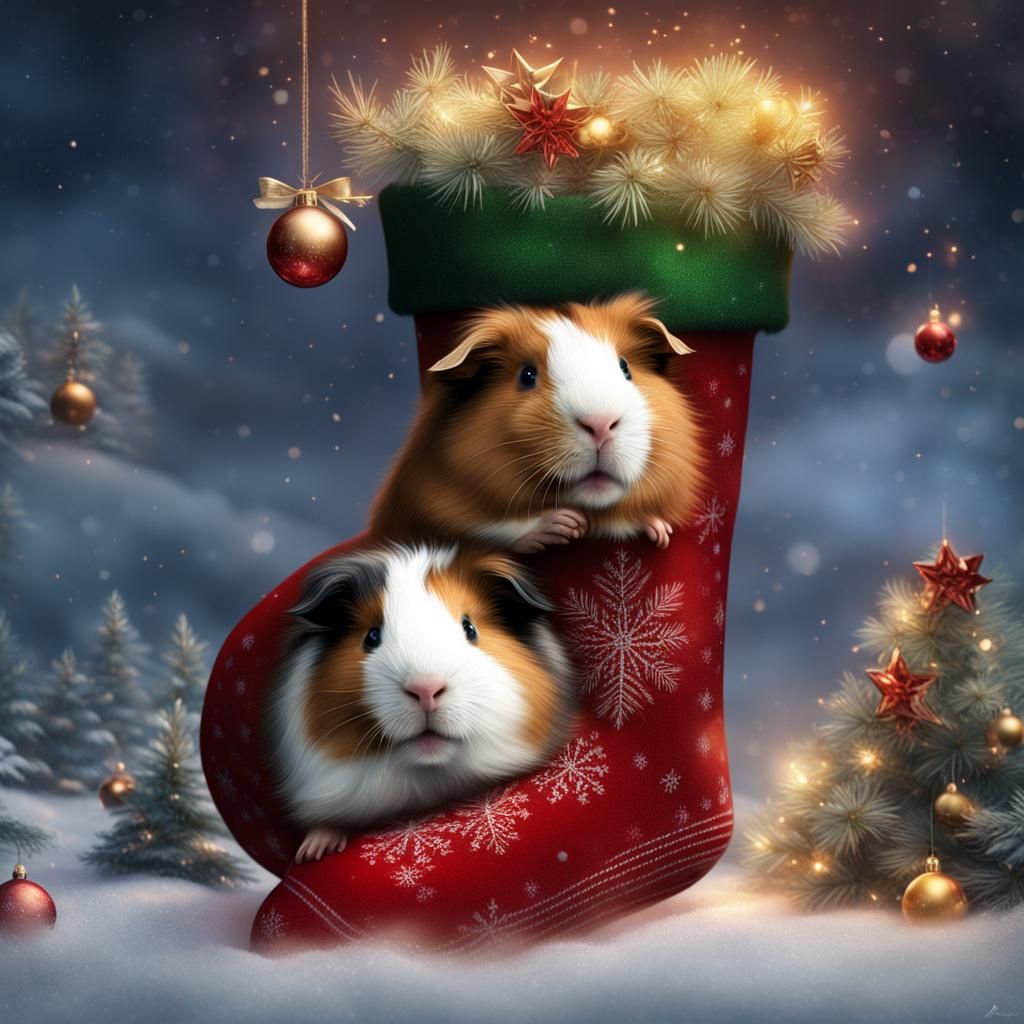 Guinea Pigs Celebrate Christmas