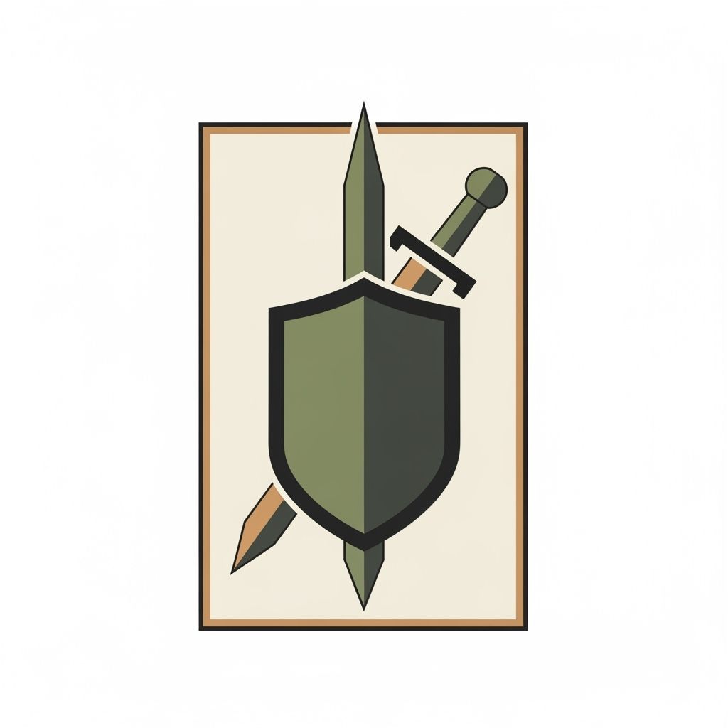 Minimalist NATO Unit Symbol with Shield and Sword