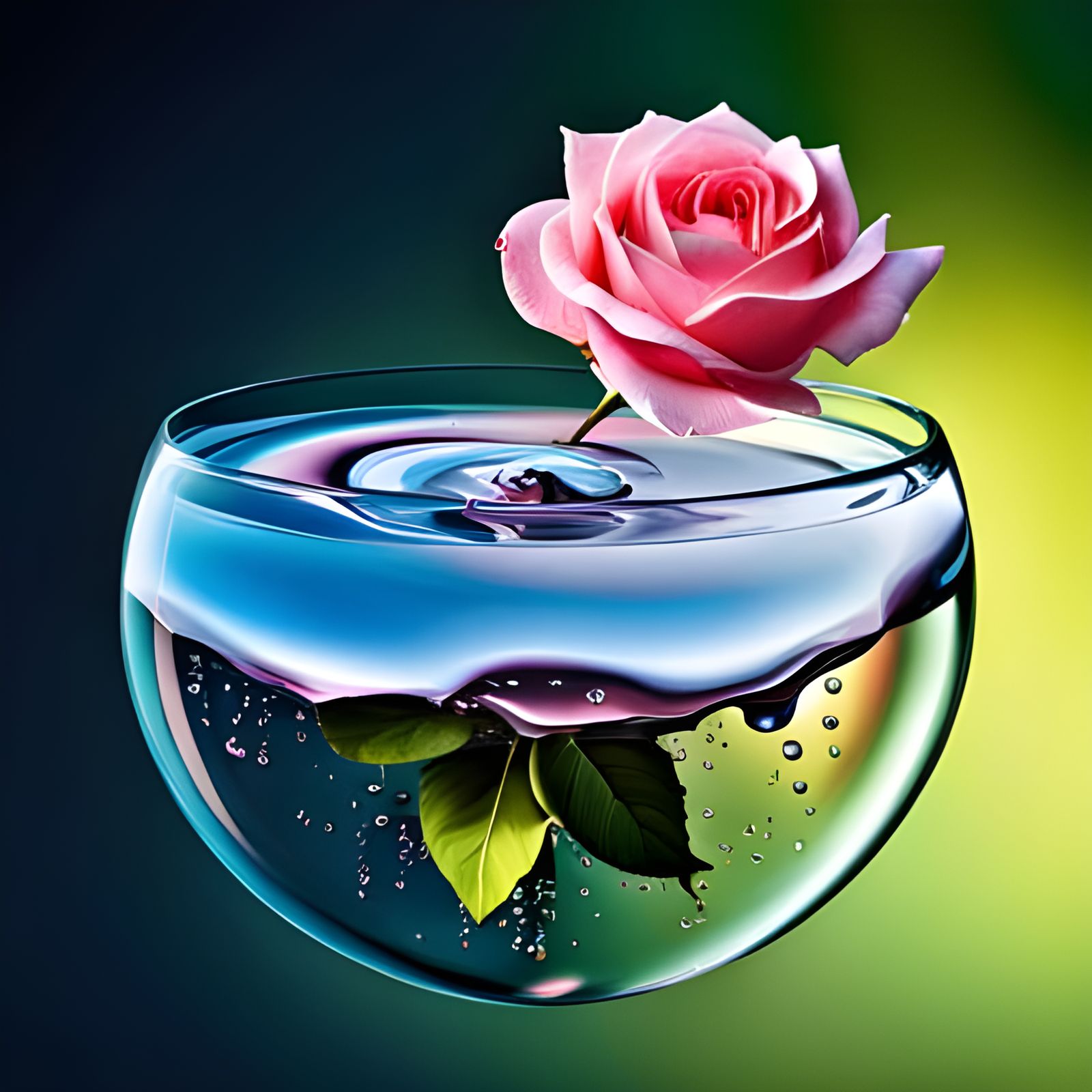 Water Bubble Transforms into Detailed Rose