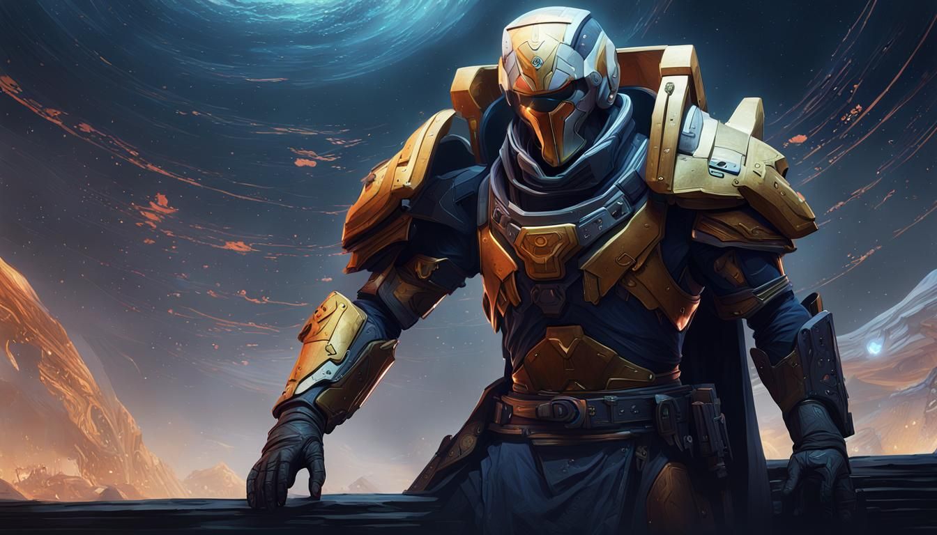 Destiny 2 Guardian: Detailed Dark Fantasy Art
