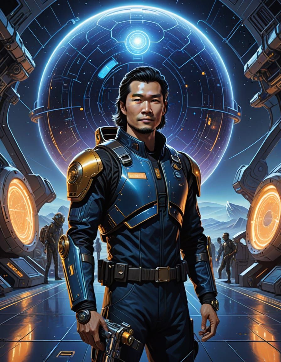 Futuristic Taiwanese Space Explorer in Chic Attire