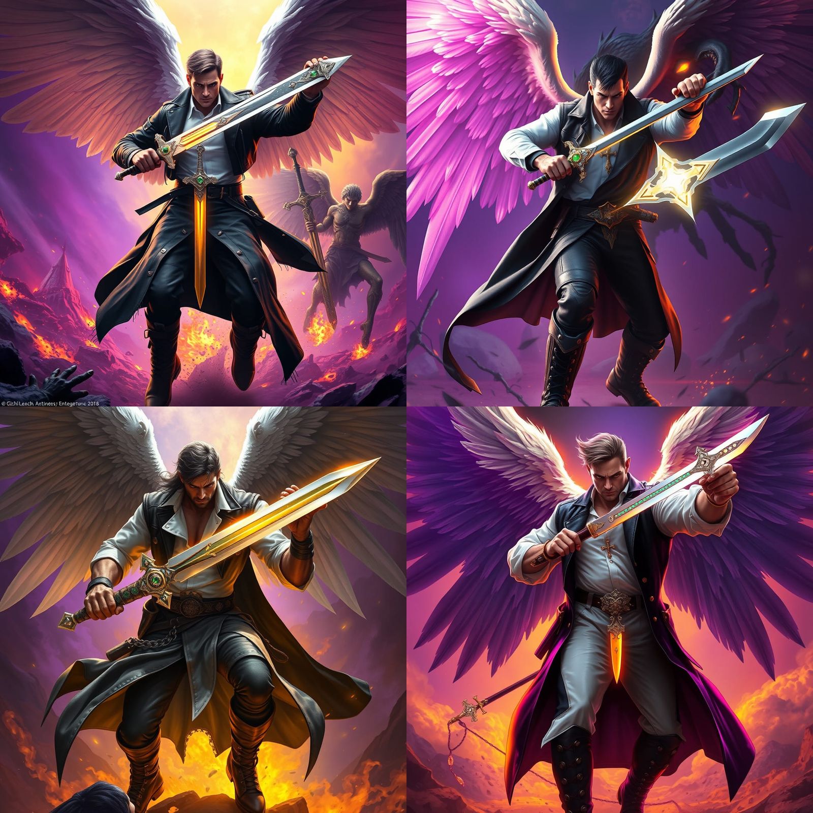 Angel vs Vampire: Hyperdetailed Dark Fantasy in 3D