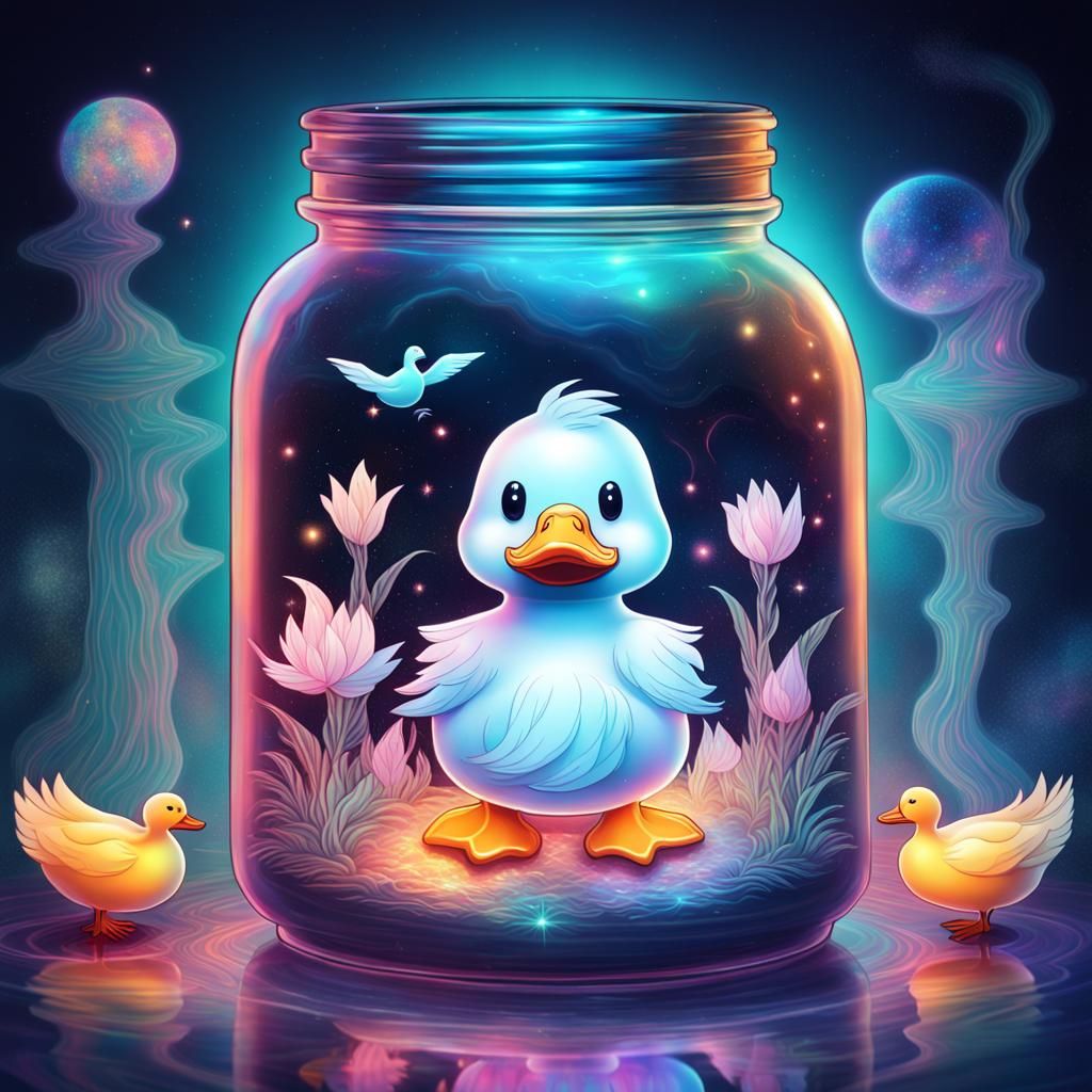 Duck and Goose Ghosts in a Jar: Cosmic Illustration