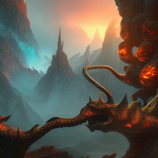 Fantastical Monsters in Detailed Matte Painting