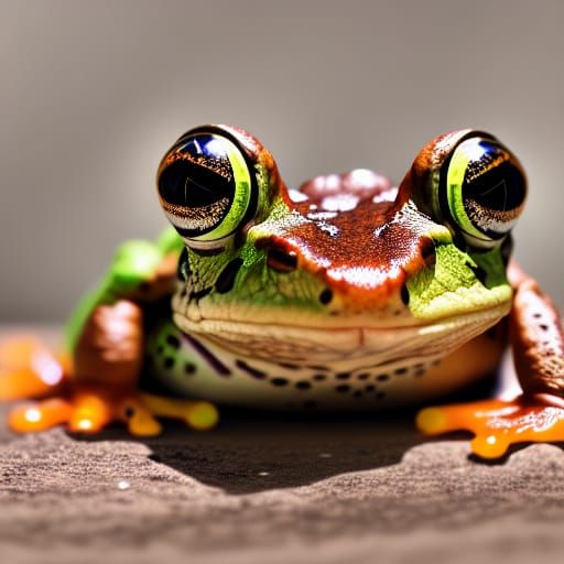 Realistic Photo of a Pacman Frog