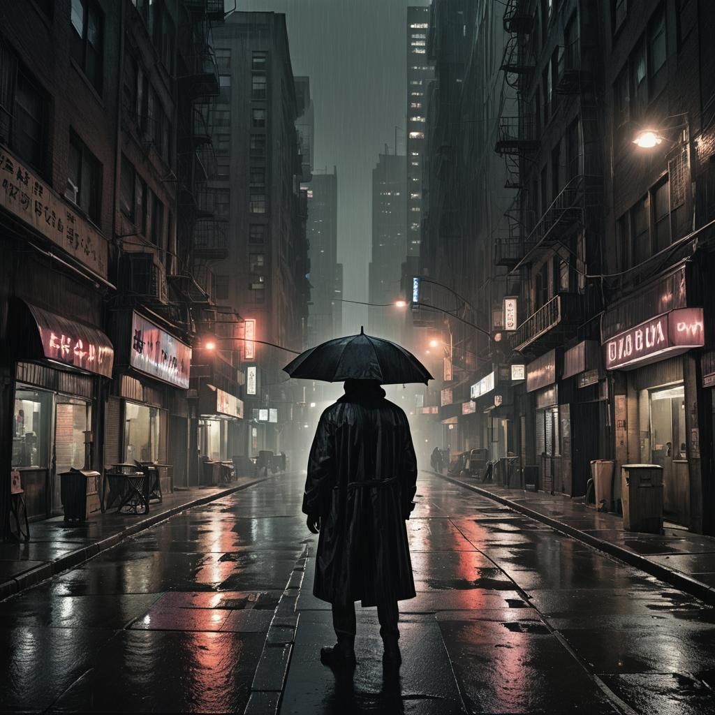 Neon-Lit Urban Decay: Cyberpunk Watchman