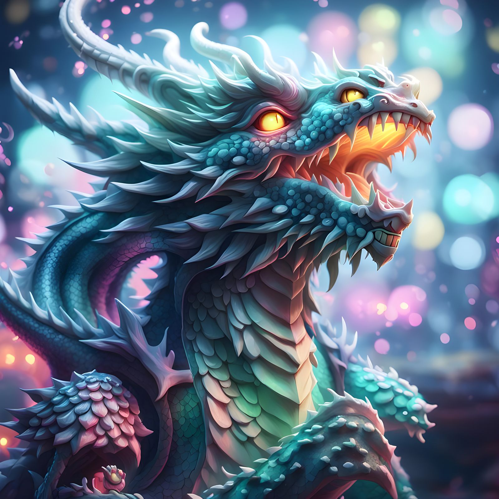 Musical Singing Dragons in Detailed 3D Anime Art