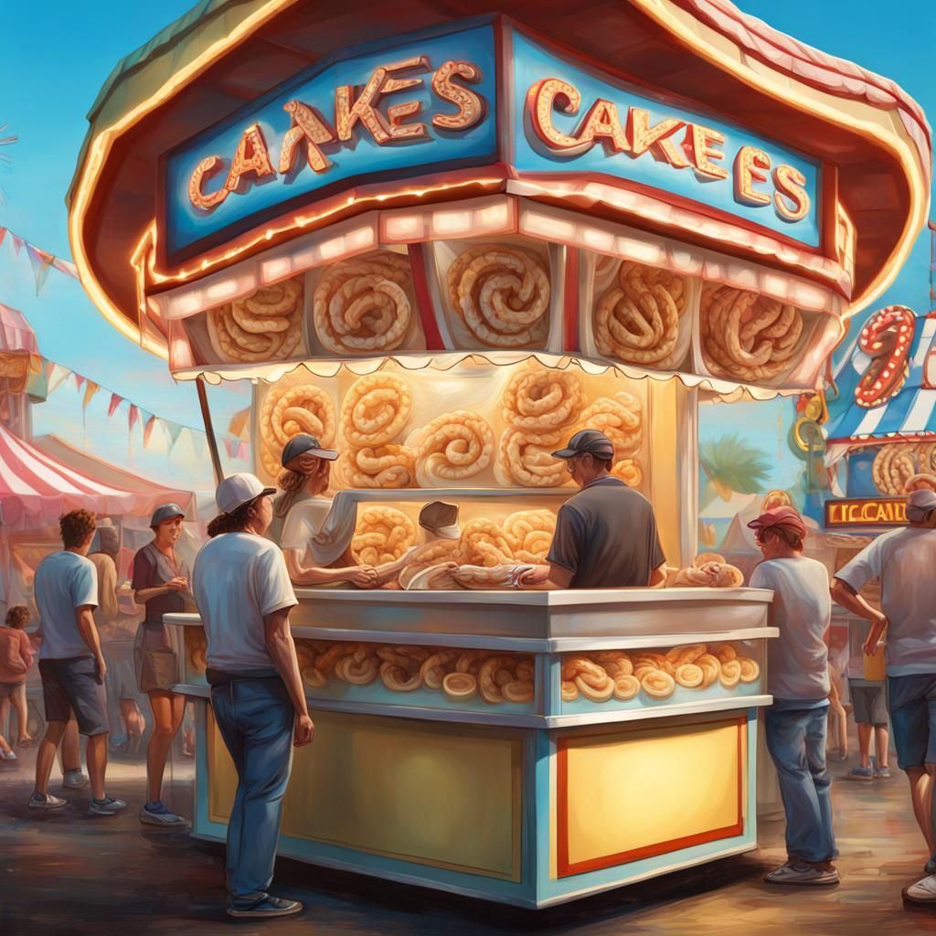 Carnival Funnel Cake Vendor in Detailed 3D