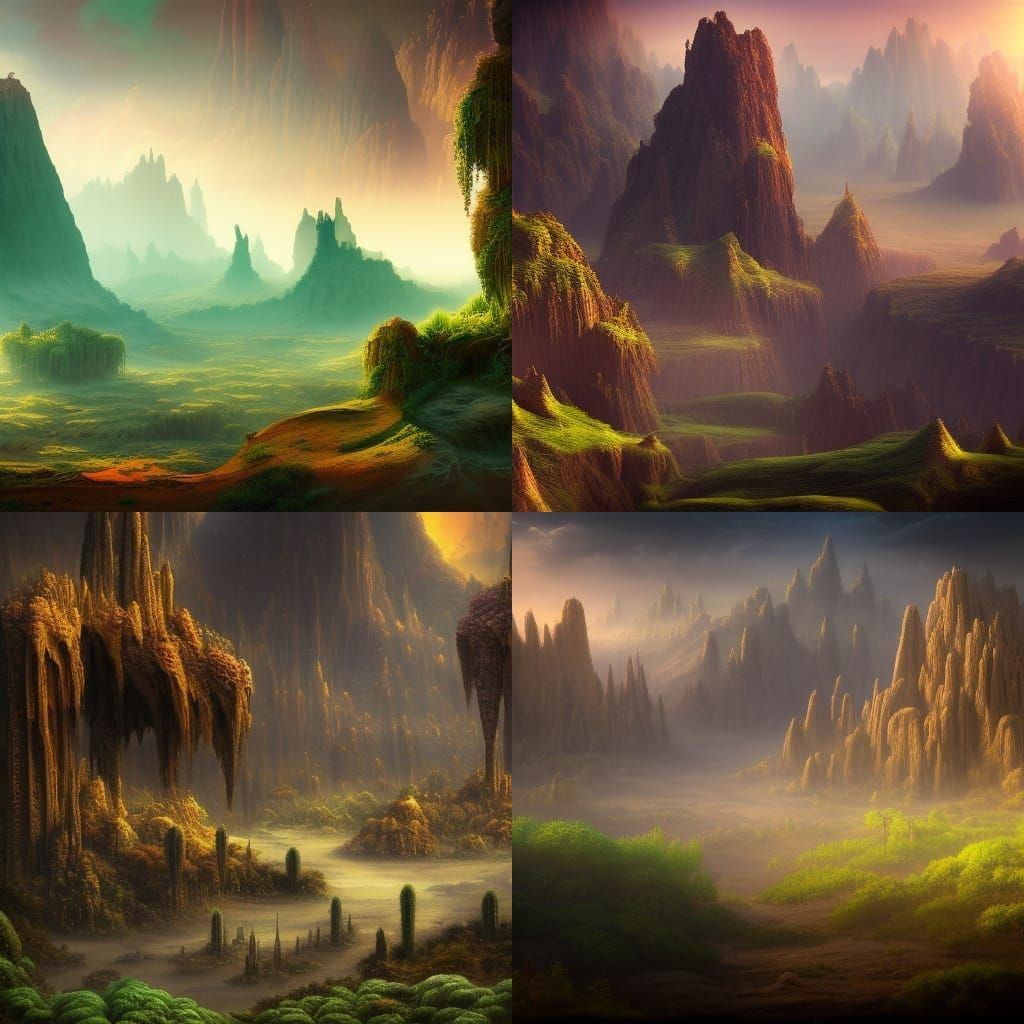 Lush Garden in Desolate Desert Plateau
