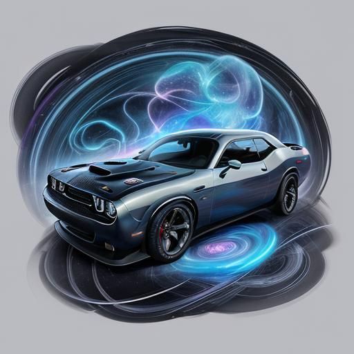 Dodge Challenger in Cosmic Astral Illustration