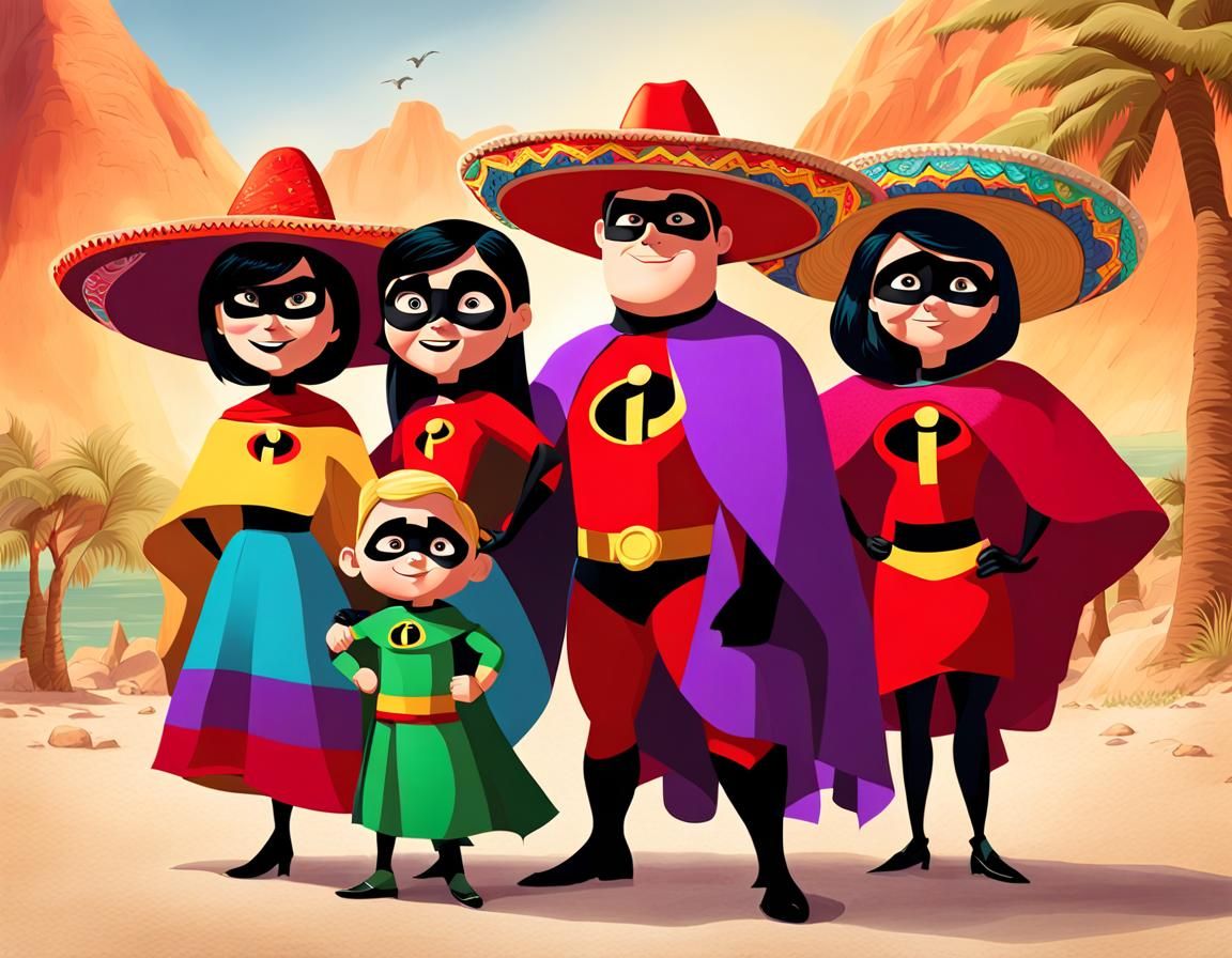 The Incredibles Family Vacation in Sombreros