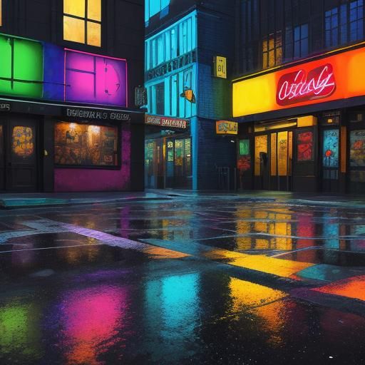 Colorful Graffiti Art Night Cafe Pub Sign