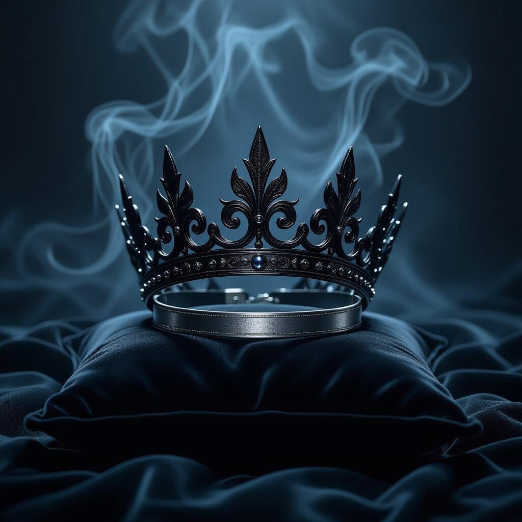 Silver Collar and Shadow Crown: Dark Fantasy Art
