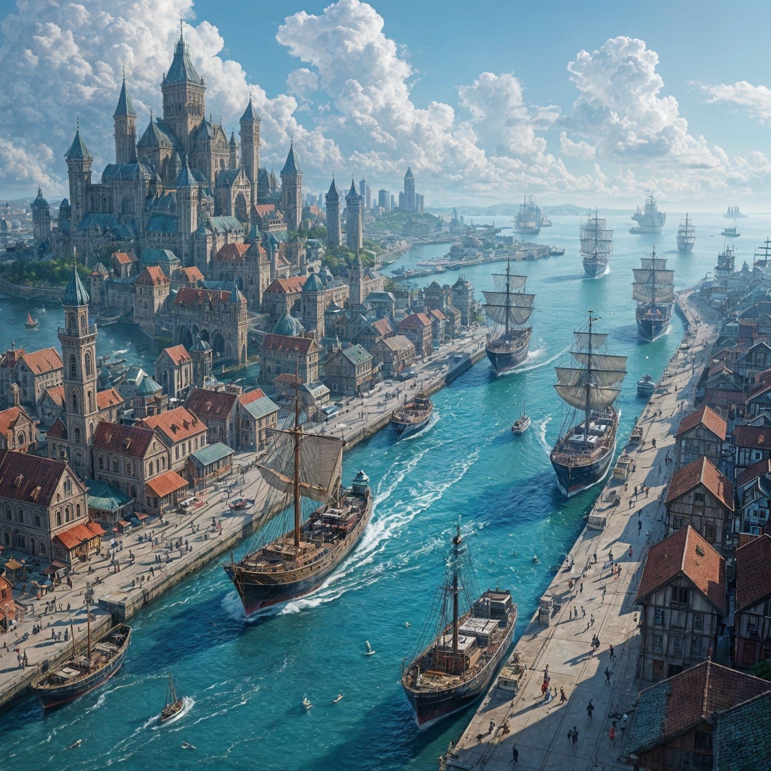 Fantasy Harbor City Bird's Eye View