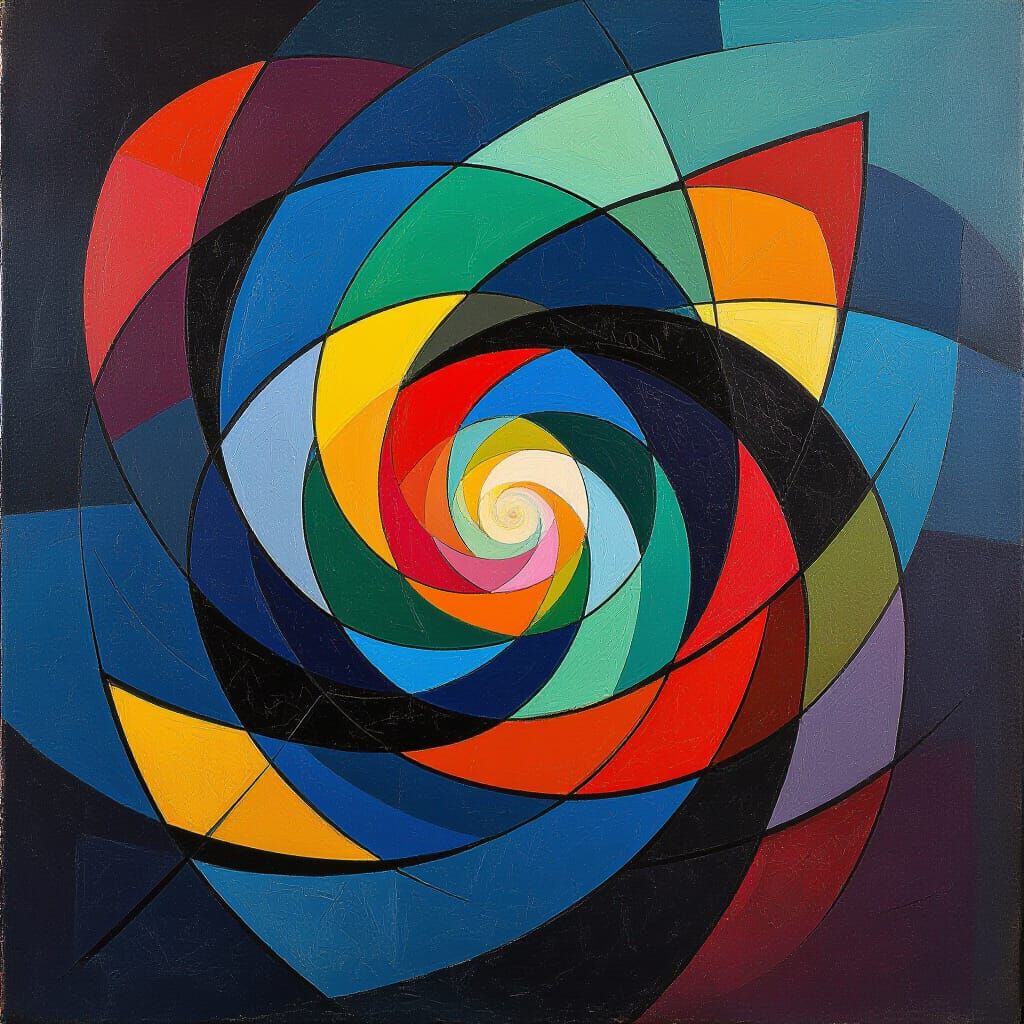 Vibrant Abstract Expressionist Painting of Mental Overload