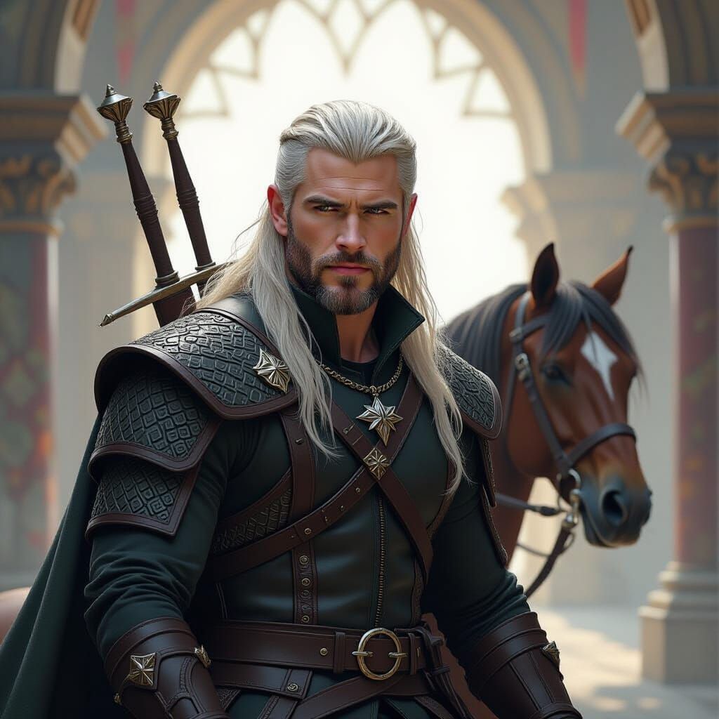 Geralt of Rivia Rides Roach in Kaer Morhen