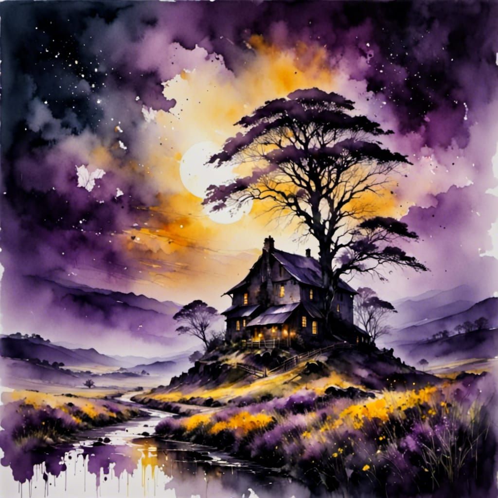 Vibrant Violet Character in Dynamic Scene