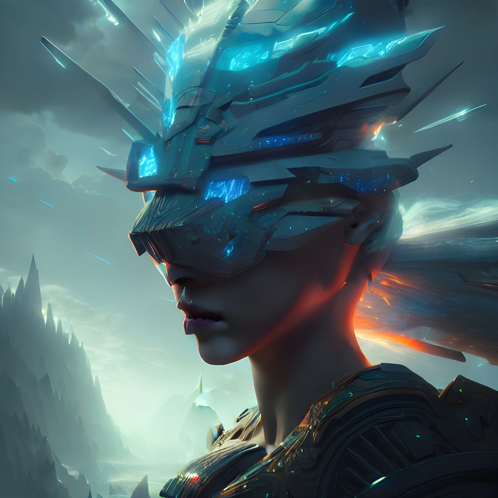 Astral Thunder Wolf: Hyperdetailed Cosmic Illustration