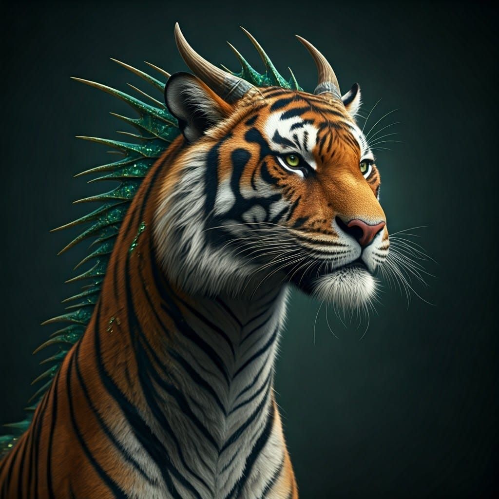 Tiger-Dragon Hybrid Embodies Majestic Power in Vibrant Strip...